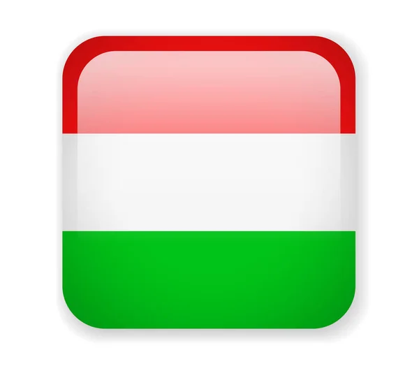 Flaga Węgier Kwadratowe Ikona Jasny Ilustracja Wektorowa — Wektor stockowy
