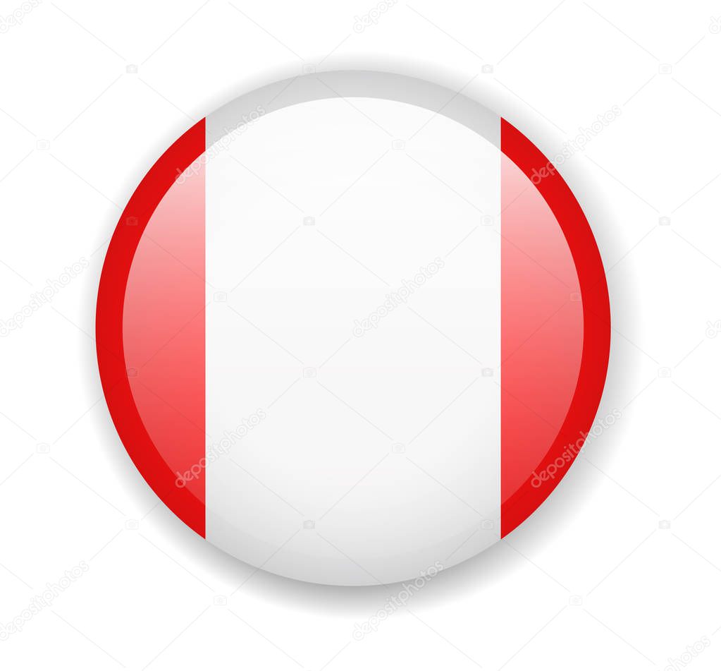 Austria flag. Round bright Icon. Vector Illustration