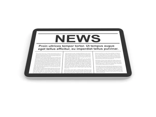 News Tablet Isolated White Render — Stock Photo, Image