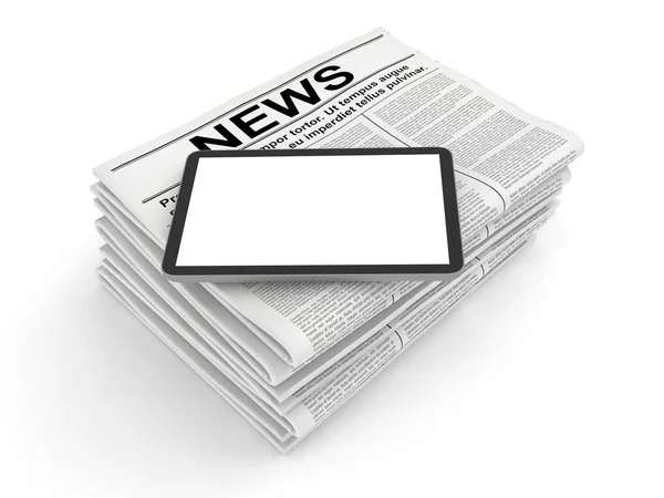 Business News Generic Tablet Isolated Reflection — Stock Photo, Image