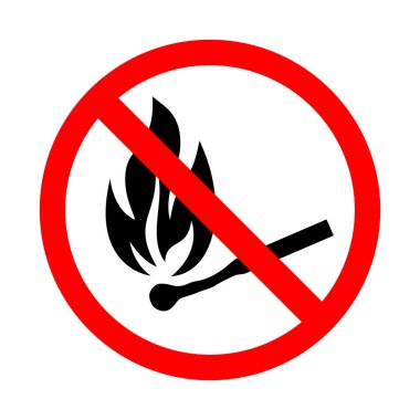 Ateş yok, açık alev iz yok. Vektör çizim