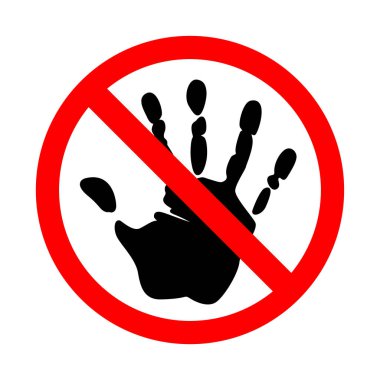 İşareti dokunmayın. Beyaz bir arka plan üzerinde.