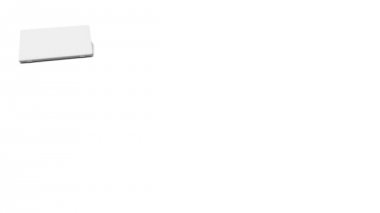 Modern laptop beyaz görünen yeşil bir ekran ile. Alfa kanalı vardır. 3D animasyon