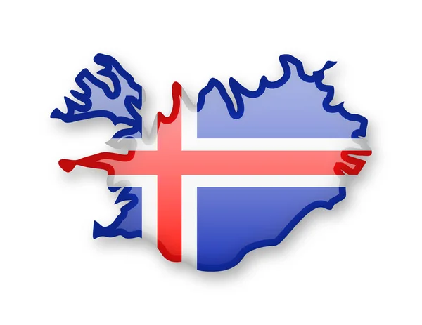 Bandera Islandia Esquema Del País Sobre Fondo Blanco — Archivo Imágenes Vectoriales