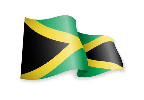 Drapeau Jamaïque Sur Fond Blanc Illustration Vectorielle — Image vectorielle