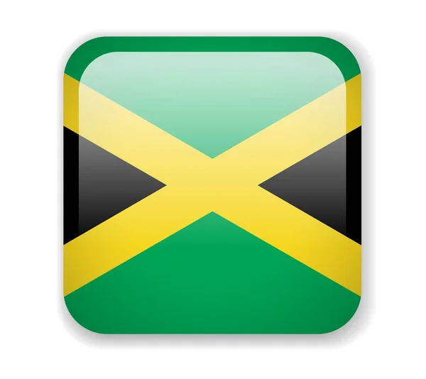 Vlag Van Jamaica Vierkant Helder Pictogram Vectorillustratie — Stockvector