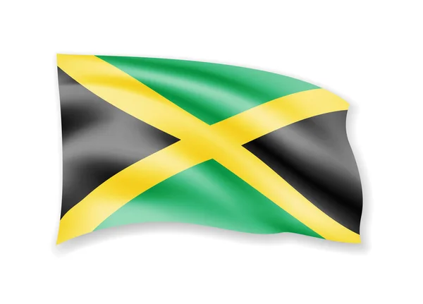 Wapperende Vlag Van Jamaica Wit Vlag Wind Vectorillustratie — Stockvector