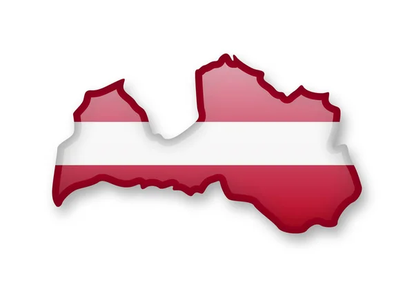 Bandeira Letónia Contorno País Sobre Fundo Branco — Vetor de Stock