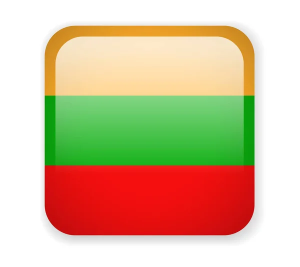 Vlajka Litva Čtverec Světlé Ikony Vektorové Ilustrace — Stockový vektor