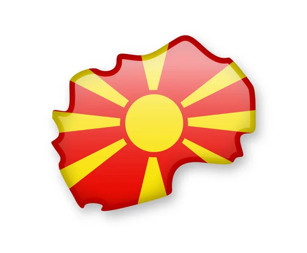 Macedónia Bandeira Contorno País Sobre Fundo Branco — Vetor de Stock