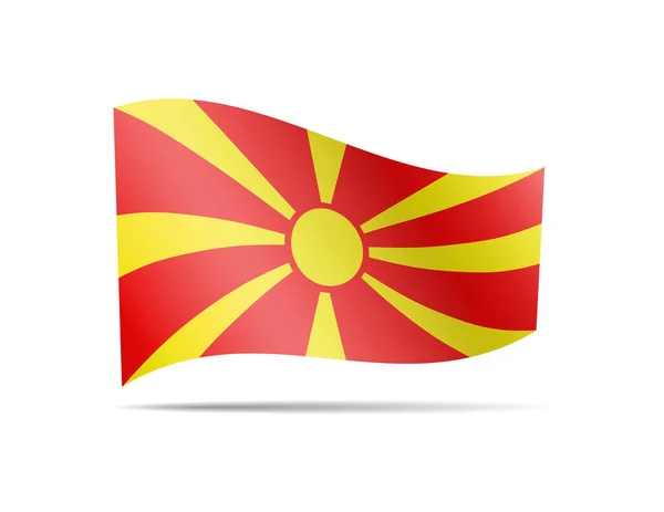 Viftar Makedonien Flagga Vitt Flaggan Vinden — Stock vektor