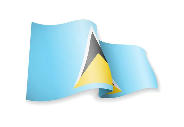 Macha Flagą Saint Lucia Białym Tle Ilustracja Wektorowa — Wektor stockowy