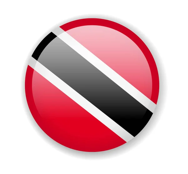 Drapeau Trinité Tobago Icône Lumineuse Ronde Illustration Vectorielle — Image vectorielle
