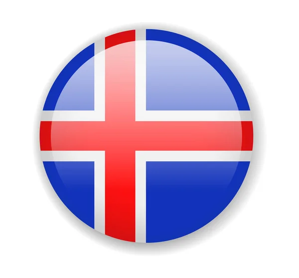 Iceland Flag Bright Icon Vector Illustration — Stock Vector