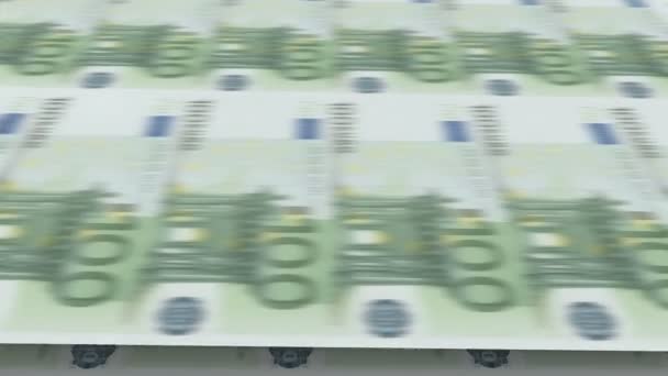 Impresión Billetes 100 Euros Animación Bucle Clip Puede Utilizar Para — Vídeos de Stock