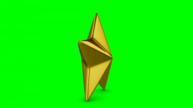 Altın yıldız Ödülü töreni veya yeşil arka plan üzerinde değerlendirme için uygun döndürme