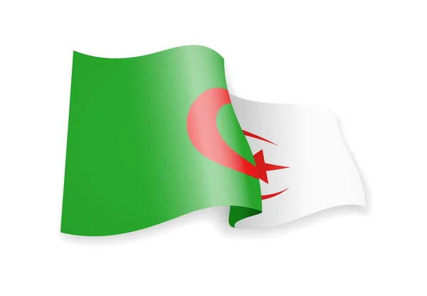 Algeriet Vitryssland flagga i vinden. Flagga på vit. — Stock vektor