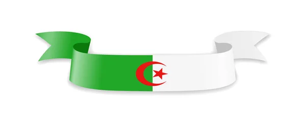 Algerien-Flagge in Form von Wellenband. — Stockvektor