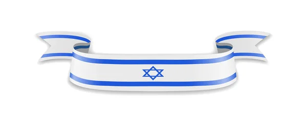 Israel flag in the form of wave ribbon. — Stock Vector