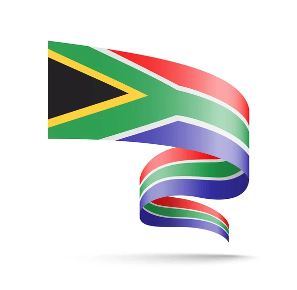 Südafrikanische Flagge Form Eines Wellenbands Vektor Illustration Auf Weißem Hintergrund — Stockvektor