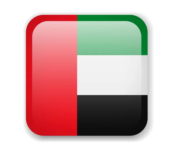 Прапор Єднаних Арабських Еміратів Яскрава Площа Значок Векторні Ілюстрації — стоковий вектор