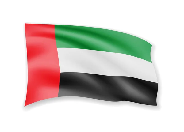 Wapperende Vlag Van Verenigde Arabische Emiraten Wit Vlag Wind Vectorillustratie — Stockvector