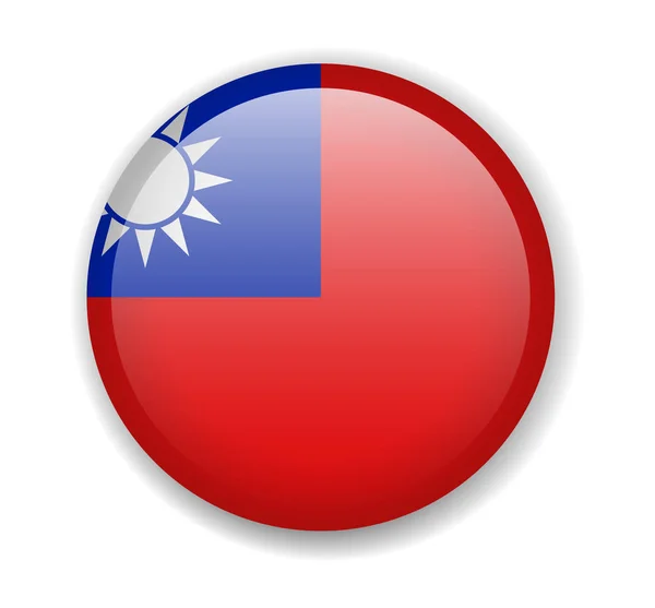 Taiwan Flag Bright Icon Vector Illustration — Stock Vector