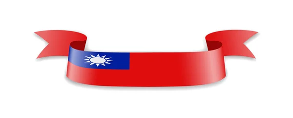 Bandera Taiwán Forma Cinta Ondulatoria Ilustración Vectorial — Archivo Imágenes Vectoriales