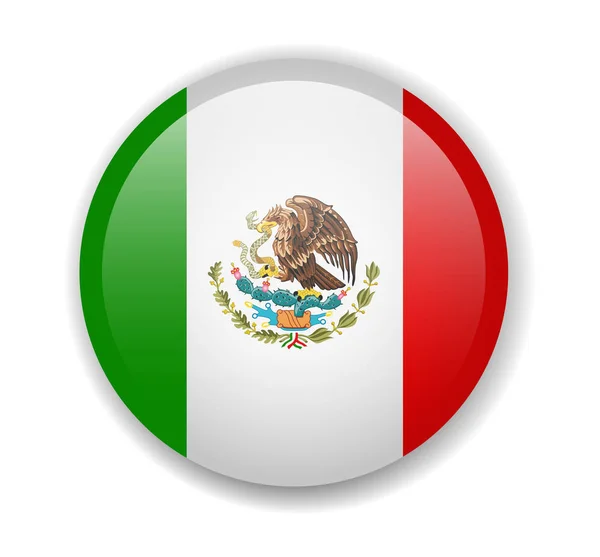 メキシコの国旗ラウンド明るいアイコン ベクトル図 — ストックベクタ