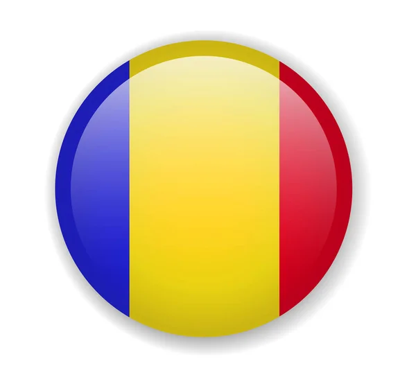 Tchads Flagga Runda Ljusa Ikonen Vektor Illustration — Stock vektor