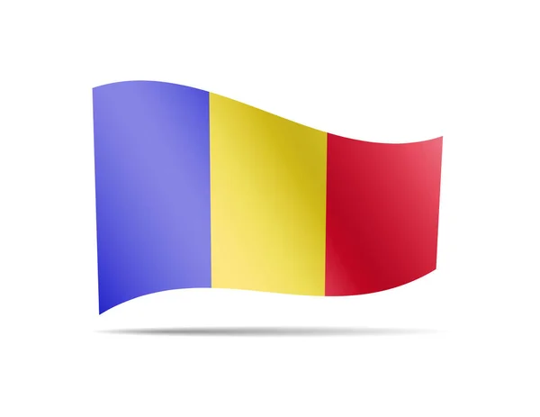Κυματίζει Σημαία Του Τσαντ Στον Άνεμο Σημαία Στην Εικονογράφηση Διανυσματικά — Διανυσματικό Αρχείο