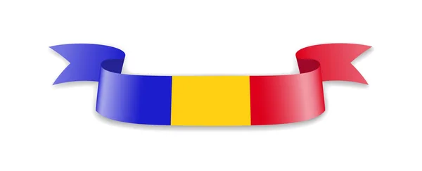 Bendera Chad Dalam Bentuk Pita Gelombang Ilustrasi Vektor - Stok Vektor