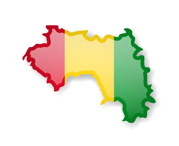 Guinea Flag Outline Country White Background Vector Illustration — Stock Vector