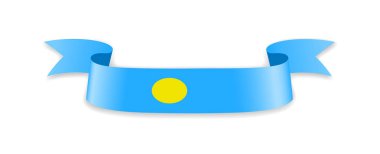 Palau bayrak dalga şerit şeklinde. Vektör çizim.