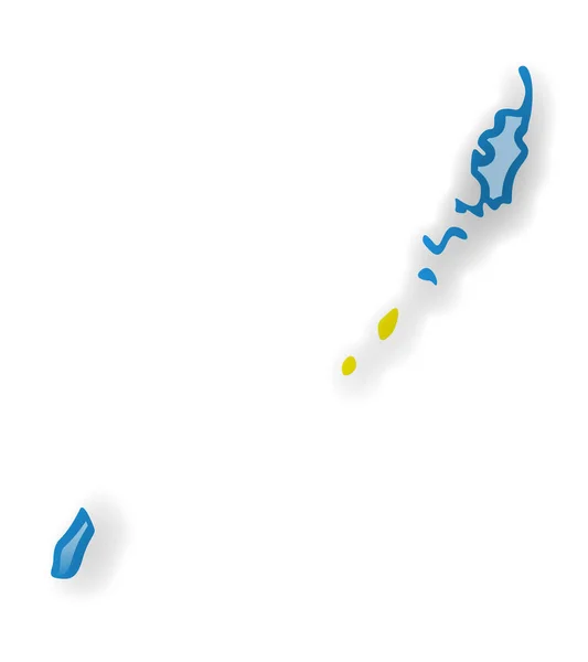 Palau Vlajky Obrys Země Bílém Pozadí Vektorové Ilustrace — Stockový vektor