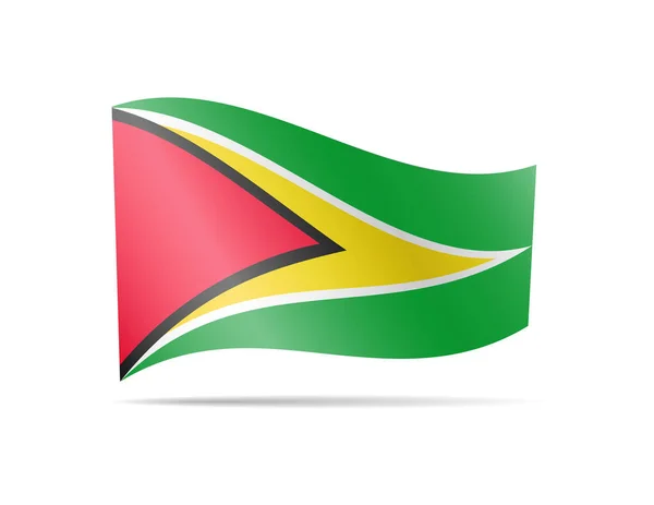 Wapperende Vlag Van Guyana Wind Vlag Witte Achtergrond Vectorillustratie — Stockvector