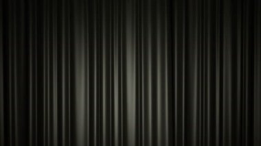 Kapatma ve Sahne Alanı'nda parlak siyah ipek perdeler açılıyor. Animasyon ile chroma anahtar.