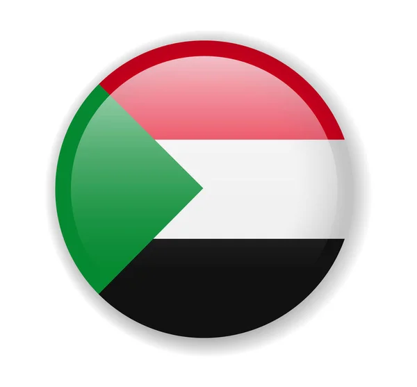 Sudan Flag Bright Icon Vector Illustration — Stock Vector