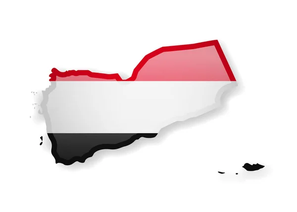 也门旗子和国家的概述在白色背景 向量例证 — 图库矢量图片