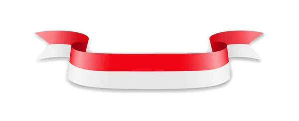 Bandera de Indonesia en forma de cinta ondulatoria . — Archivo Imágenes Vectoriales