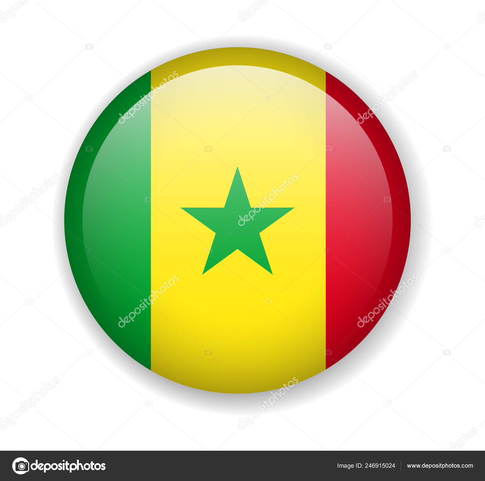 Senegal bandeira redonda ícone brilhante em um fundo branco imagem vetorial  de gt29© 246915024