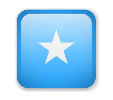 Somali bayrağı. Beyaz bir arka plan üzerinde parlak kare simgesi