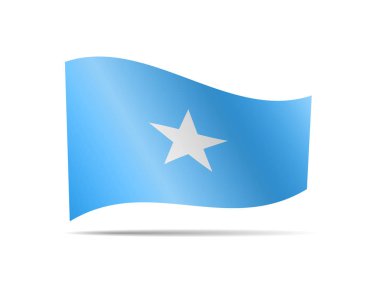 Somali bayrağı rüzgarda sallayarak. Beyaz vektör çizim üzerinde bayrak