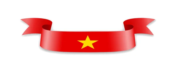 Flaga Wietnamu w postaci fali wstążki. — Wektor stockowy