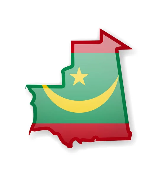 Mauritániai lobogója és vázlat-az ország fehér alapon. — Stock Vector