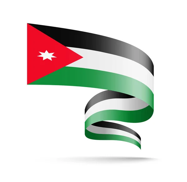 Bandera de Jordania en forma de cinta ondulatoria . — Archivo Imágenes Vectoriales