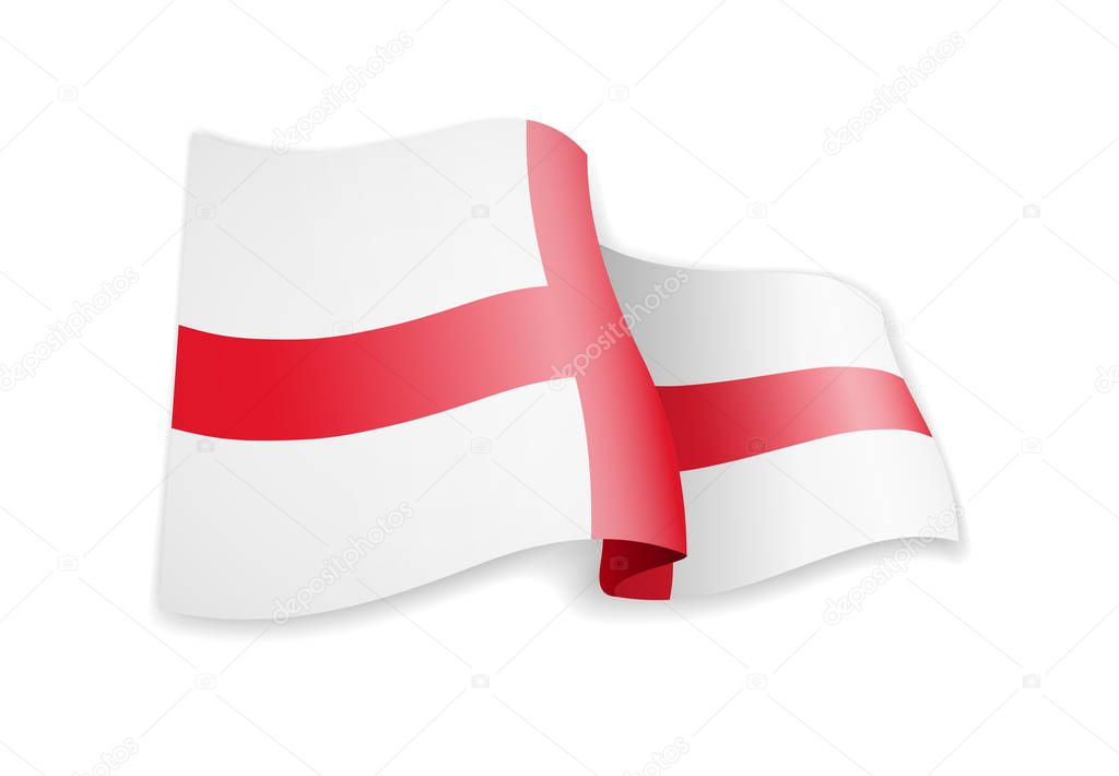 England flag in the wind. Flag on white vector illustration
