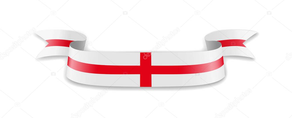 England flag in the form of wave ribbon.