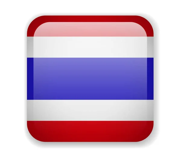 Thailand Flagge helles quadratisches Symbol auf weißem Hintergrund — Stockvektor