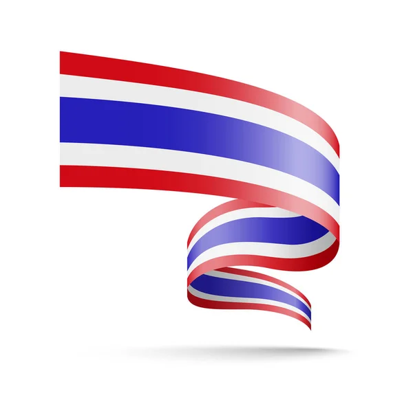 Thaiföld zászló, szalag hullám formájában. — Stock Vector